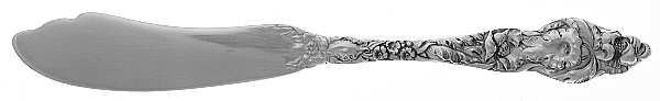 Les Six Fleurs (Sterling) Flat Handle Butter Spreader