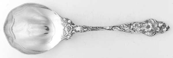 Les Six Fleurs (Sterling) Oversize Solid Salad Serving Spoon