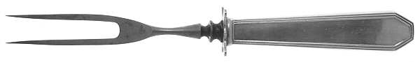 Queen Anne-Plain (Sterling, 1910, No Monos) Small Steak Carving Fork with Stainless Prongs