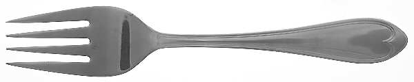 Oval Thread (Stainless) Medium Solid Cold Meat Serving Fork