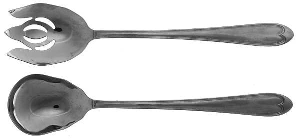 Oval Thread (Stainless) Anniversary Oversized Solid Salad Serving Set