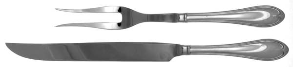 Oval Thread (Stainless) Large 2-Piece Roast Carving Set w/Stainless Blade