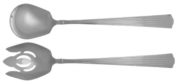 Fluted Elegance (Stainless) Solid Oversized Serving Salad Set