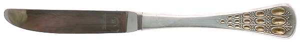 Romance (Sterling, Gold Acct) Dessert Knife with Stainless Blade