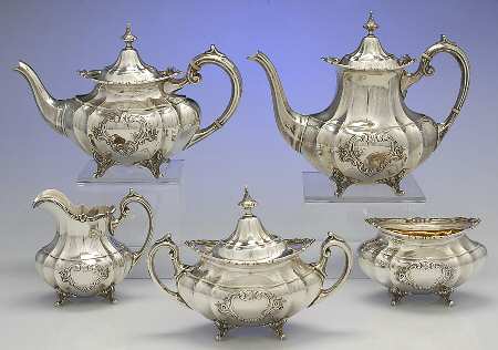 Hampton Court Shield (Strlg, Hlwr) 5 Piece Tea Set (SCP, STP, SCR, SSU, SWB)