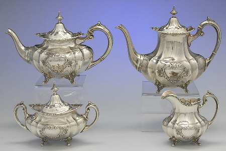 Hampton Court Shield (Strlg, Hlwr) 4 Piece Tea Set (SCP, STP, SCR, SSU)