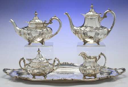 Hampton Court Shield (Strlg, Hlwr) 5 Piece Tea Set (SCP, STP, SCR, SSU, WTL)