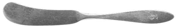 Broad Antique (Sterling) Flat Handle Butter Spreader