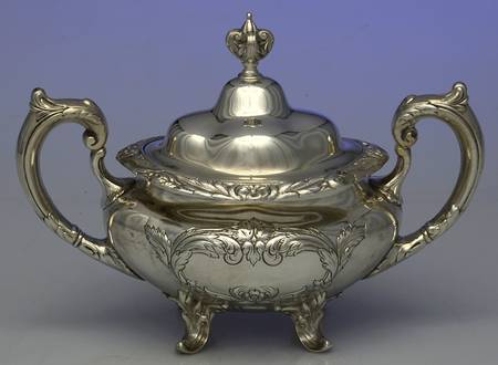 Burgundy (Sterling, Hollowware)  Sugar Bowl & Lid