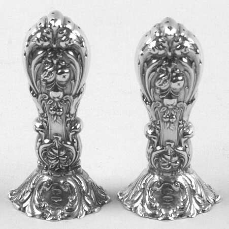 Francis I (Sterling, Hlwr, Eagle-R-Lion, Dated, Oval) Salt and Pepper Set