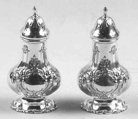 Francis I (Sterling, Hlwr, Eagle-R-Lion, Dated, Oval) Salt & Pepper Set