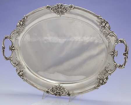 Francis I (Sterling, Hlwr, Eagle-R-Lion, Dated, Oval) Sterling Demitasse Tray