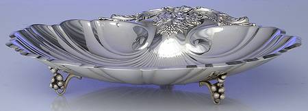 Francis I (Sterling, Hlwr, Eagle-R-Lion, Dated, Oval) Sterling Shell Sandwich Plate