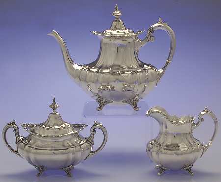 Hampton Court (Sterling, Hollowware) 3-Piece Coffee Set with Coffee Pot