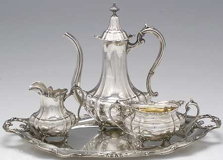 Hampton Court (Sterling, Hollowware) (4 Pc) Demi Set (SDEP,SCRM,SSUOM,STRDEM)
