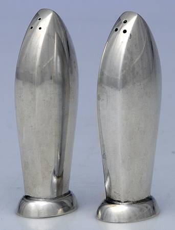Pointed Antique (Sterling, Hollowware) Salt and Pepper Set