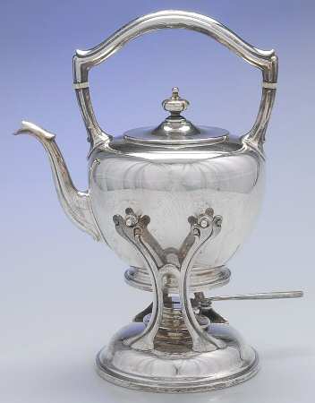 Pointed Antique (Sterling, Hollowware) Kettle, Stand & Burner