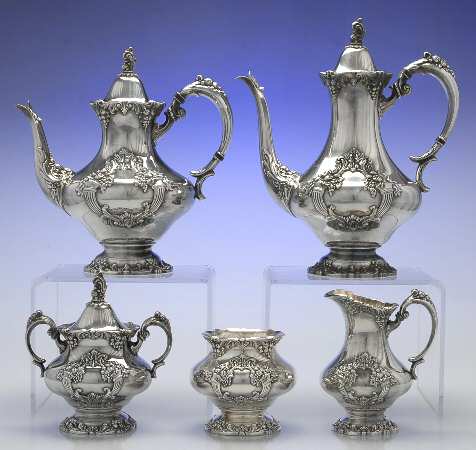 King Francis (Silverplate, Hollowware) 5-Piece Plated Tea Set (with Waste)