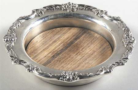 King Francis (Silverplate, Hollowware) Wine Coaster with Cork Insert