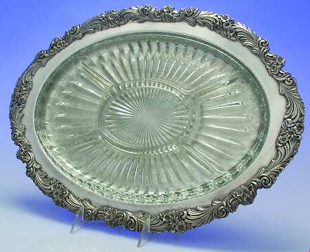 Burgundy (Silverplate, Hollowware, Older) 5 Part Relish with Glass Liner(S)