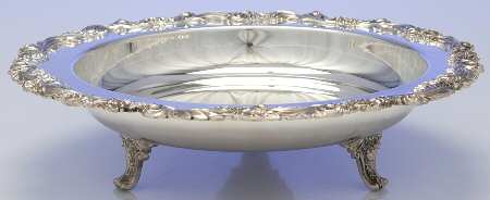 Burgundy (Silverplate, Hollowware, Older) Footed Pie Plate