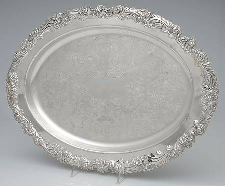 Burgundy (Silverplate, Hollowware, Older) 16" Oval Serving Platter