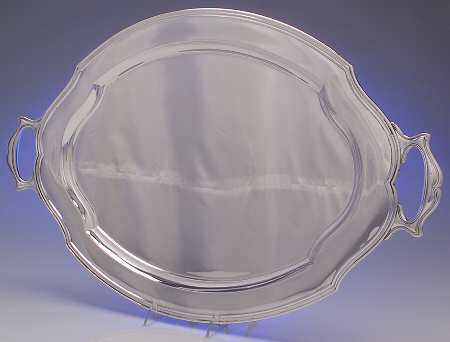 Hepplewhite-Plain (Sterling, 1907, Hollowware) Large Waiter Tray