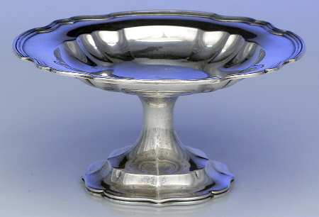 Hepplewhite-Plain (Sterling, 1907, Hollowware) Round Compote (Height X Width)