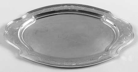 Hepplewhite-Engrv (Strl, Hlwr, Floral Swag) 13" Oval Serving Platter
