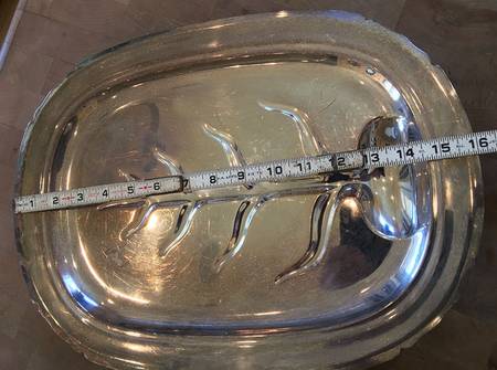 Mayflower (Silverplate, Hollowware) 16" 4 Toed Meat Platter with Well