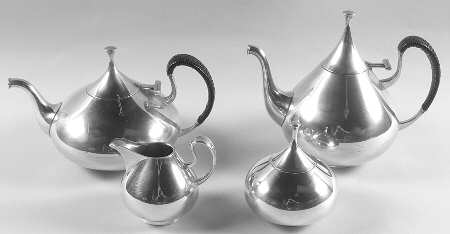 Dimension (Silverplate, Hollowware) 4 Piece Tea Set (CP1, TP1, CR, SU)