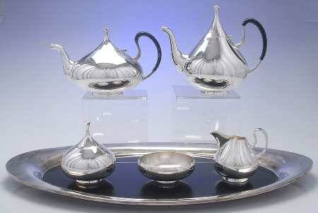 Dimension (Silverplate, Hollowware) 6 Piece Tea Set (CP2, TP2, CR, SU, PWB, WT25L)