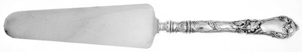 Les Cinq Fleurs (Sterling, 1900, No Monos) Cake Knife with Silverplate Blade