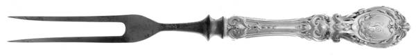 Francis I (Sterling, Eagle-R-Lion, 1907, Monograms) Individual 2-Prong Silverplate Bird Fork