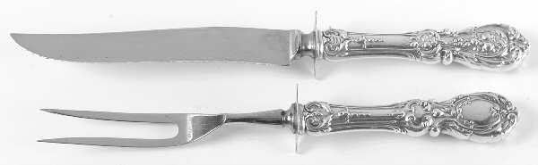 Francis I (Sterling, Eagle-R-Lion, 1907, Monograms) Small Stainless Blade 2-Piece Steak Carving Set