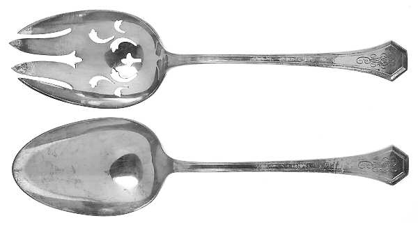Sierra (Silverplate, 1914, Monograms) (2 Pc) Solid Salad Set