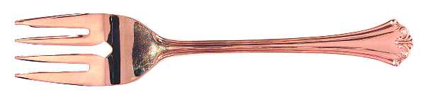 Gold L'Amour (Gold Electroplate) Medium Solid Cold Meat Serving Fork
