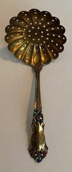 La Marquise (Sterling, 1895) Large Enameled Sugar Sifter