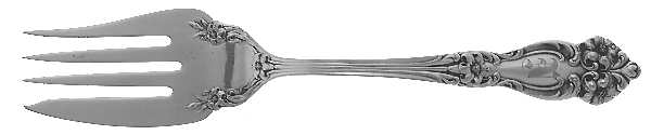 Tiger Lily (Silverplate, 1901, Monograms) Medium Solid Cold Meat Serving Fork