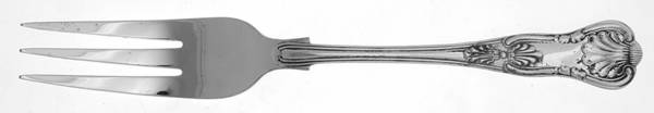 Kings (Silverplate) Large Solid Cold Meat Serving Fork