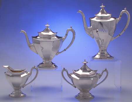 Sierra (Silverplate, Hollowware) (4 Piece) Silverplate Tea Set
