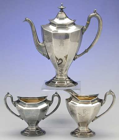 Sierra (Silverplate, Hollowware) Tea Set-3 Pc (Pcp2,Pcr1,Psub1)