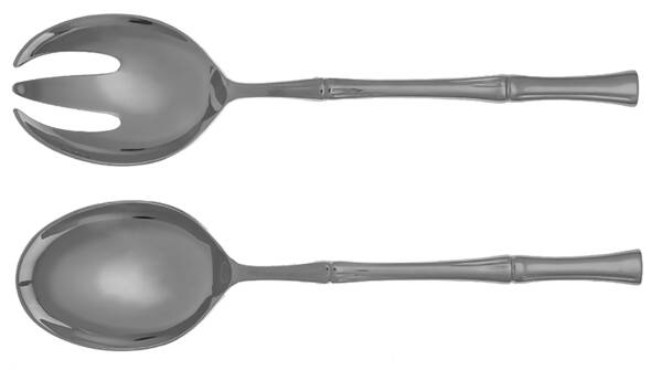 Bamboo (Stainless) (2 Pc) Solid Salad Set
