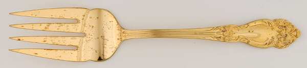 Golden Festivity (Gold Electroplate) Medium Solid Cold Meat Serving Fork