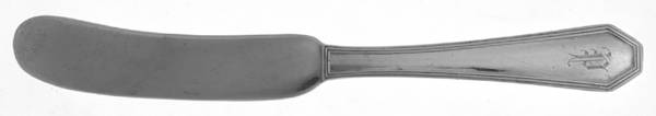 Queen Anne-Plain (Sterling, 1910, No Monos) Flat Handle Butter Spreader