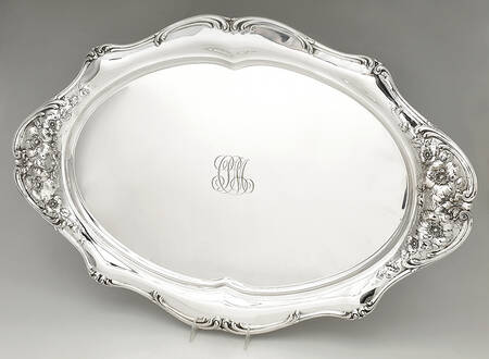 Les Cinq Fleurs (Sterling, Hollowware) Large Waiter Tray