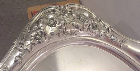 Les Cinq Fleurs (Sterling, Hollowware) Large Waiter Tray