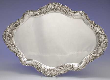 Les Cinq Fleurs (Sterling, Hollowware) Large Waiter Tray