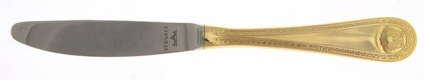 Medusa (Gold Plated) Dessert Knife with Stainless Blade