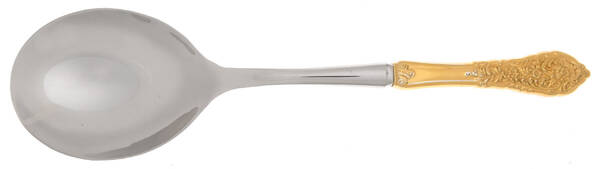 Gold Florentine Lace (Sterling Vermeil) Casserole Spoon with Smooth Stainless Bowl HC